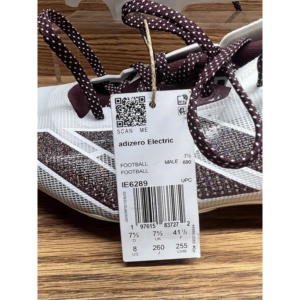 Size 8 - adidas Adizero Electric IE6289 Football Cleats White Maroon